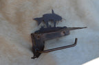 TP Holder With Shelf Rustic Bathroom Hardware Toilet Paper Holder Tree Deer Moose Toilet Paper Holder Shelf for Phone Rustic Bath Decor Gift