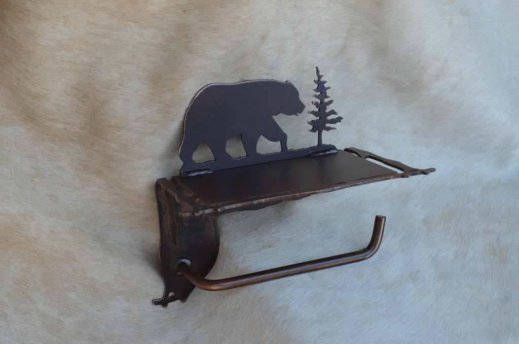 TP Holder With Shelf In Any of Our Styles Squirrel Bear Elk Tree Duck Moose Toilet Paper Holder Shelf for Phone Rustic Bath Decor Gift