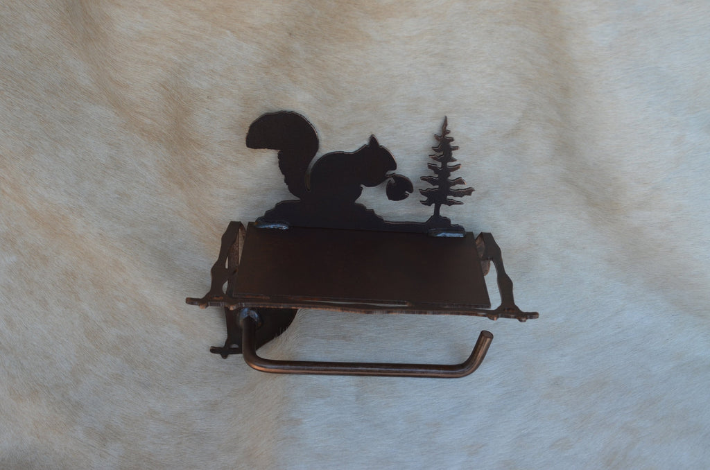 TP Holder With Shelf Rustic Bathroom Hardware Toilet Paper Holder Tree Deer Moose Toilet Paper Holder Shelf for Phone Rustic Bath Decor Gift