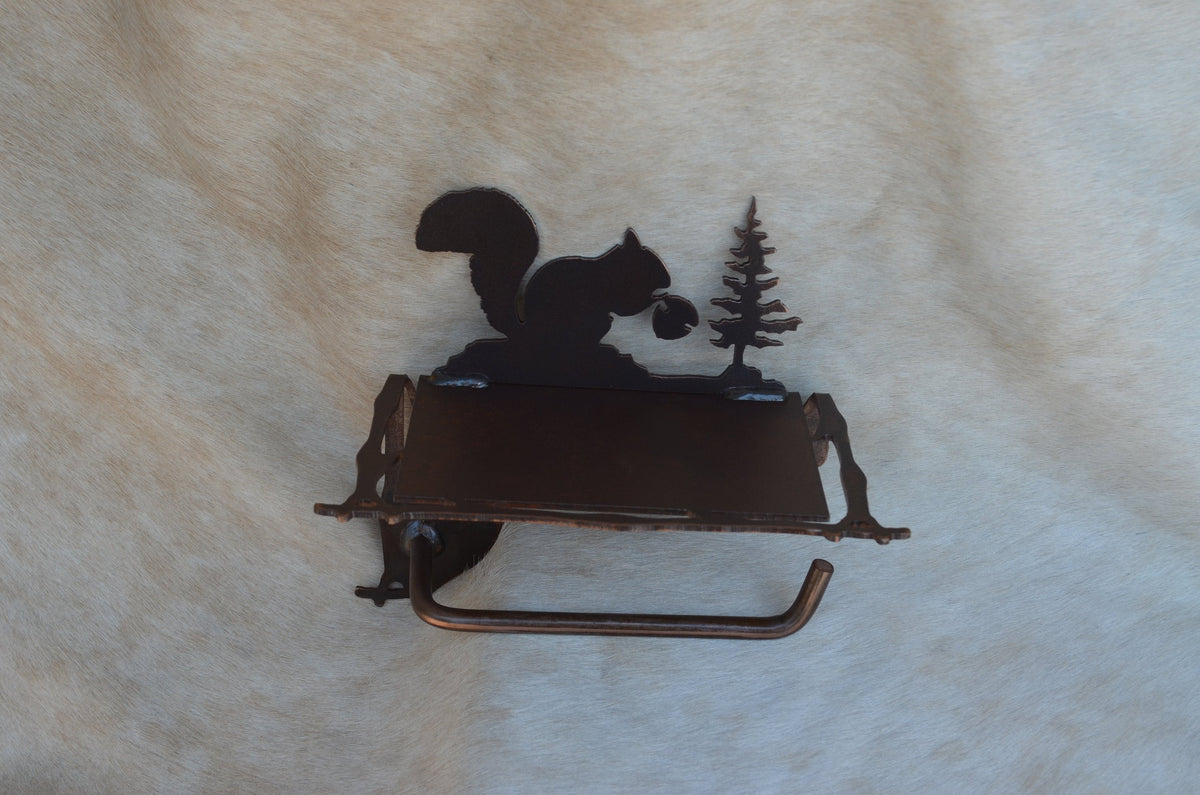 TP Holder With Shelf Rustic Bathroom Hardware Toilet Paper Holder Tree Deer Moose Toilet Paper Holder Shelf for Phone Rustic Bath Decor Gift