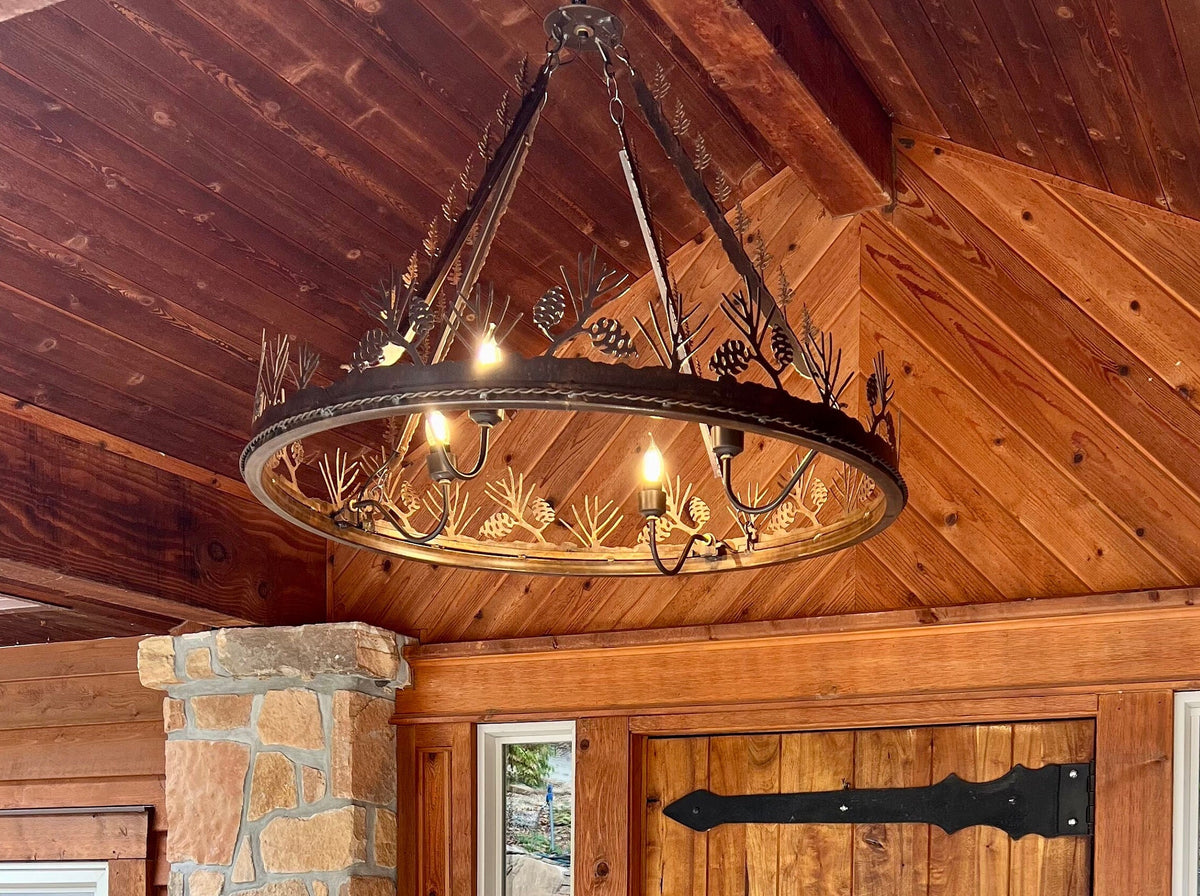 Horse Chandelier Handmade Western Lighting Metal Ring Horse Ranch Light