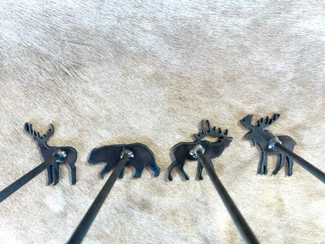 BUNDLE Rustic Steak Brands Lodge Branding Irons 2" Steak Brands Grill Gift Bear Deer Elk Moose Christmas Gift Stocking Stuffer