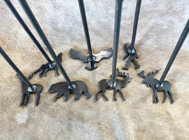 BUNDLE Rustic Steak Brands Lodge Branding Irons 2" Steak Brands Grill Gift Bear Deer Elk Moose Christmas Gift Stocking Stuffer