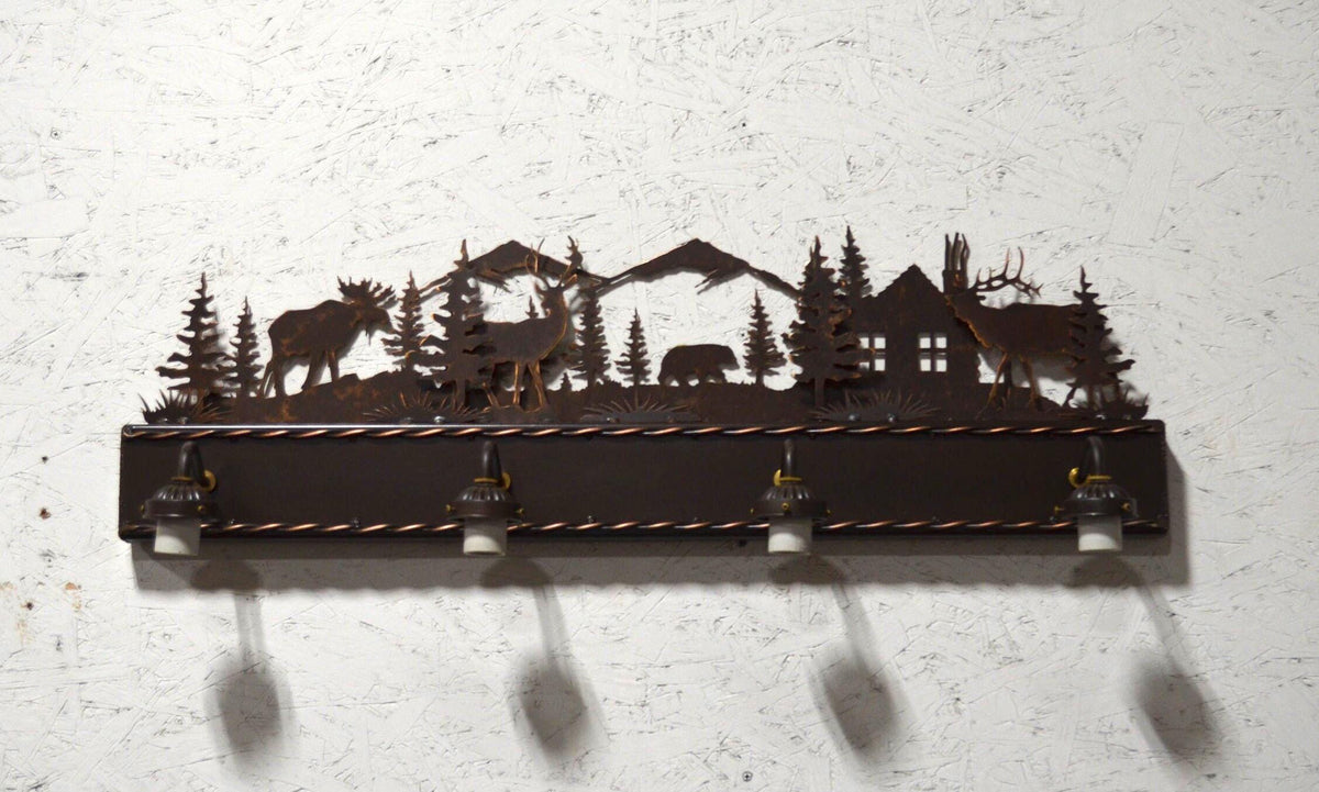 Bathroom Light Moose Elk Bear Deer Light Mountain Lodge Light Rustic Cozy Bath Light Vanity Light Free Shipping Lakehouse Bath Light