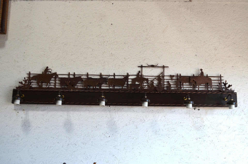 Vanity Lights Corral Western Light Cowboy Bathroom Light Western Ranch Light Farm Rustic Bath Light Cattle Decor