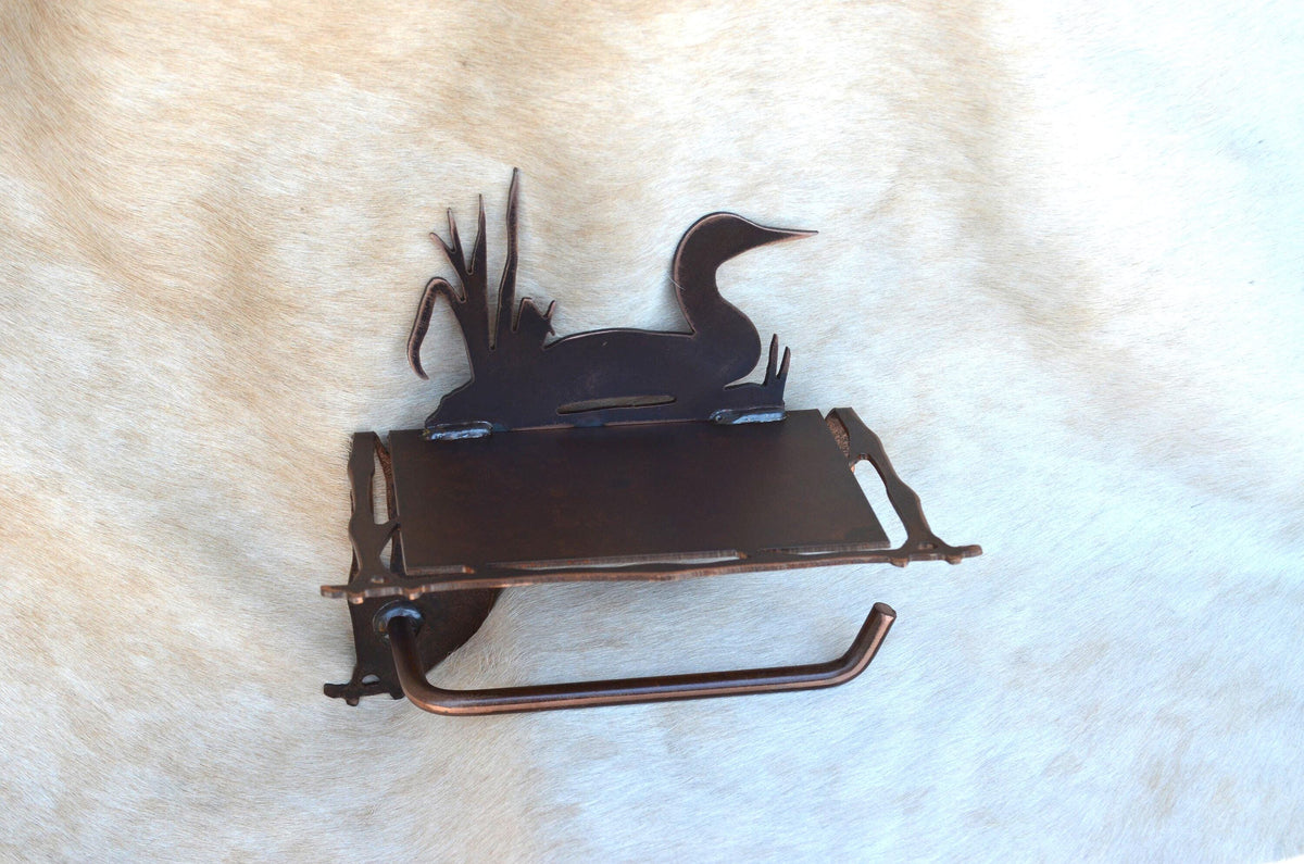 Rustic TP Holder With Shelf Catfish Rustic bathroom fisherman Gift Toilet Paper Holder Shelf for Phone Rustic Decor Gift Handmade