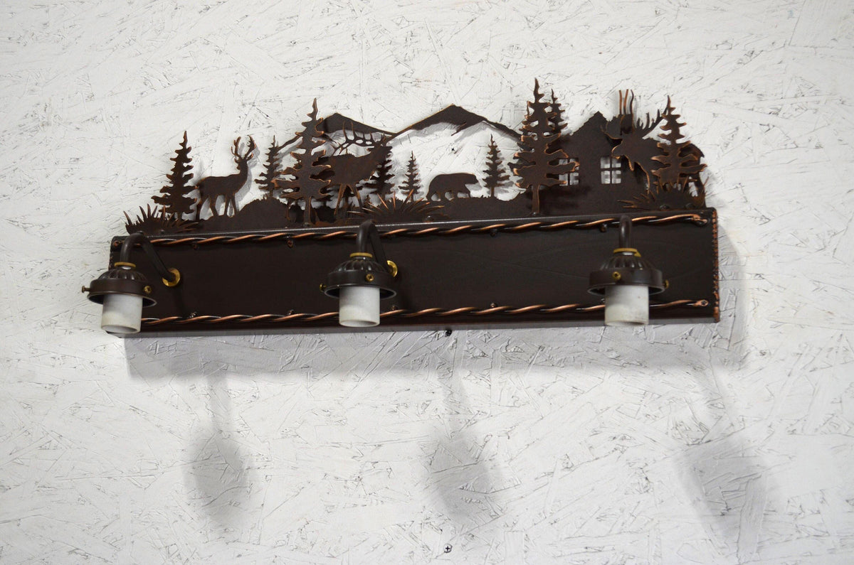 Bathroom Light Moose Elk Bear Deer Light Mountain Lodge Light Rustic Cozy Bath Light Vanity Light Free Shipping Lakehouse Bath Light