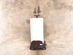 Rustic Bear Paper Towel Holder: Metal Kitchen Decor
