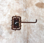 Rustic Barbwire Towel Bar Set: Western Bathroom Decor, Copper Patina