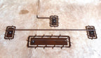 Rustic Barbwire Towel Bar Set: Western Bathroom Decor, Copper Patina