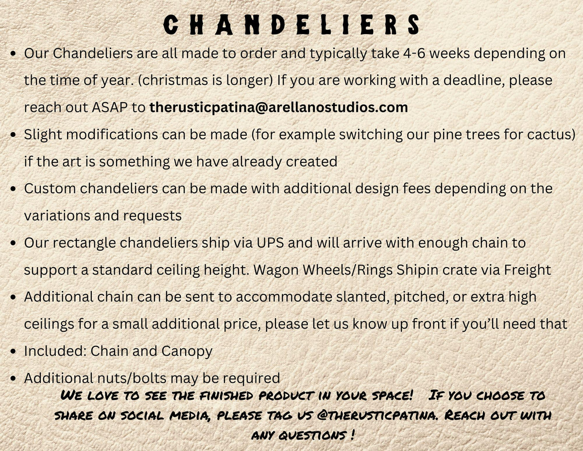 Western Chandelier Handmade with Reclaimed Barn Wood, Sheepskin Shades, Corral Scene Handmade in the USA. Rectangle Cowboy Chandelier