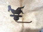 Handmade Bathing Cowgirl Bathroom Hardware Set: Towel Bar, Towel Ring, TP Holder. Cowgirl in Bathtub Metal Decor