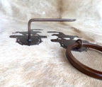 Roping Western Towel Bar Set: Cowboy Bathroom Decor Handmade Metal Towel bar, Towel Ring, Toilet Paper Holder with Barbwire Accent