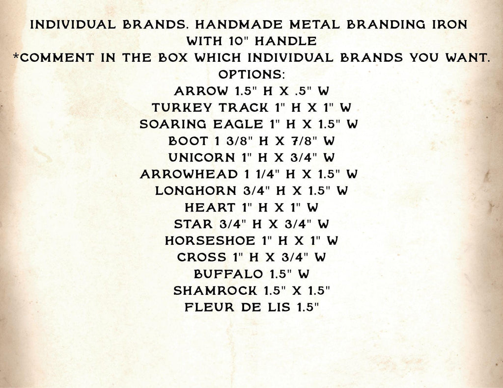 MINI Branding Iron: Handmade Metal Brand for Leather, Wood, and Steak Sizes in description below, Hat Brands, Small Stamp brands
