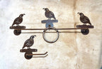 Handmade Quail Rustic Bathroom Hardware Set. Towel bar, Toilet Paper, Towel Ring