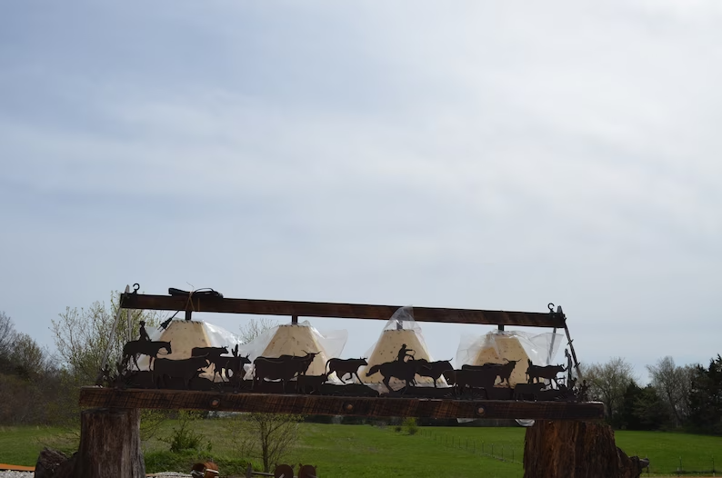 Cattle Drive Barn Wood Chandelier