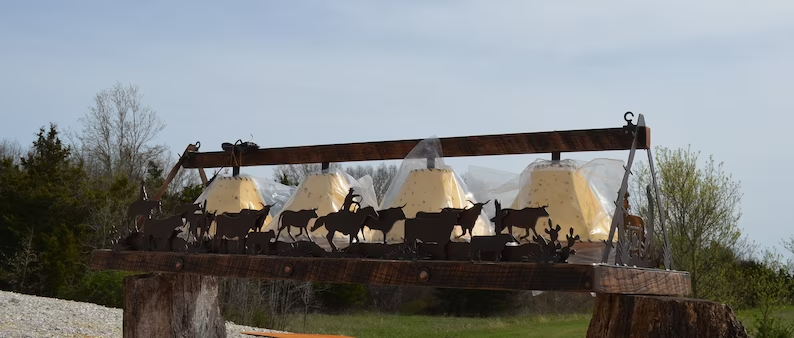 Cattle Drive Barn Wood Chandelier